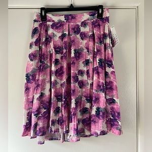 New! Lularoe Madison Swing Circle Skirt Pink Purple White Floral Super Soft HTF